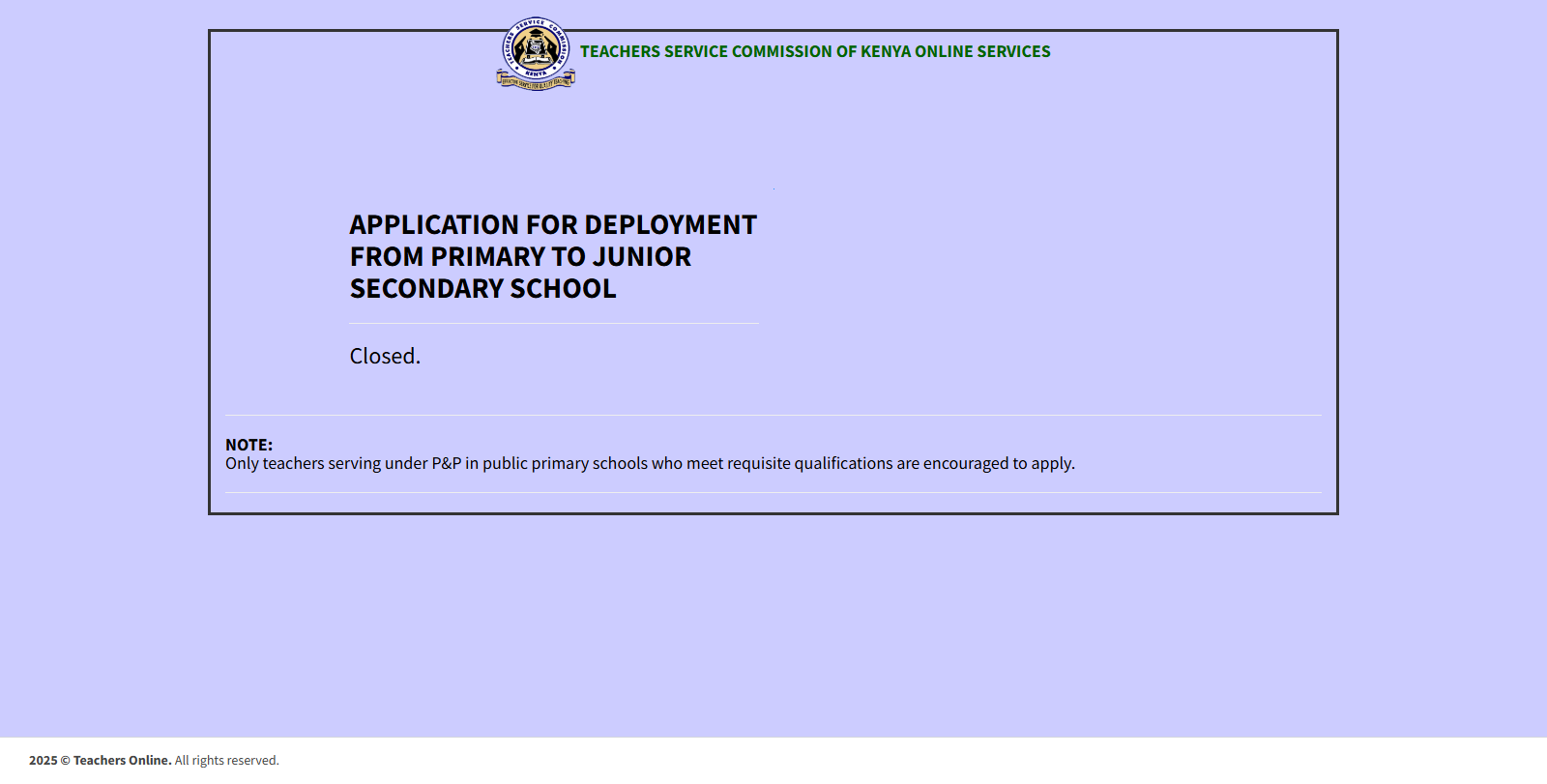 Tsc Deployment Requirements For Primary School Teachers To Junior Secondary Schools Jss